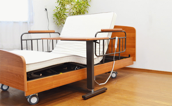 【送料無料】 昇降式キャスター付きサイドテーブル-ART オーバーテーブル 介護ベッド 電動リクライニング ベッドテーブル 昇降式テーブル
