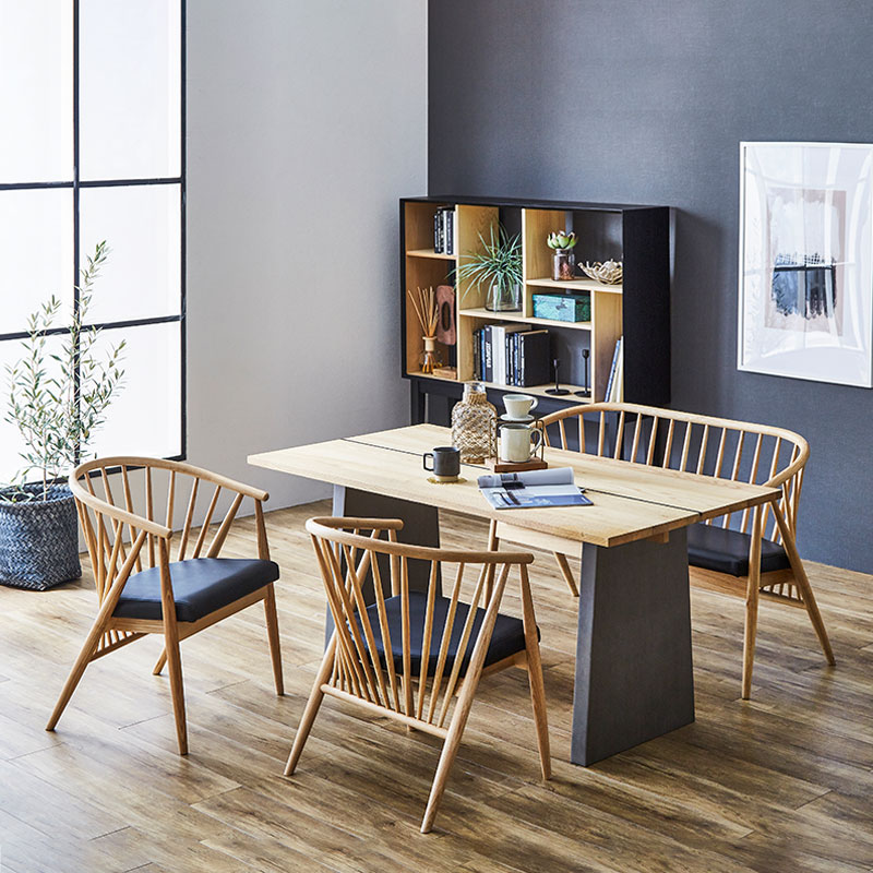 ダイニング2Pチェア ダイニングベンチ 和モダン ダイニングチェア