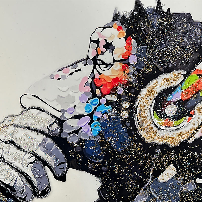 【最終】水晶絵　バンクシー　カラフル 水晶パネル アートパネル 60×80cm バンクシー モンキー