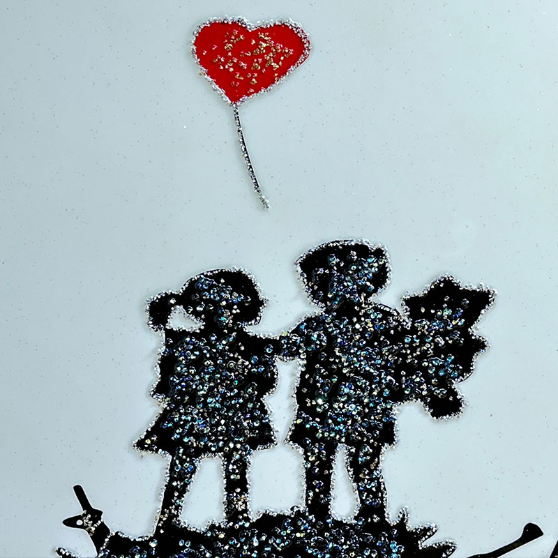 水晶パネル アートパネル 60×80cm バンクシー 銃の丘の子供たち