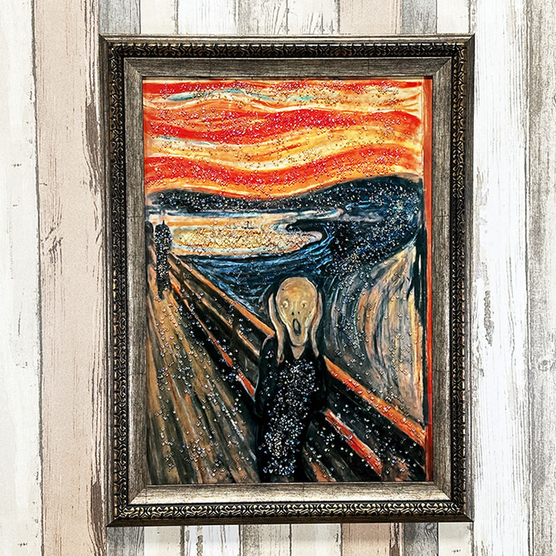 水晶パネル アートパネル 62×82cm 名画 ムンクの叫び フレーム